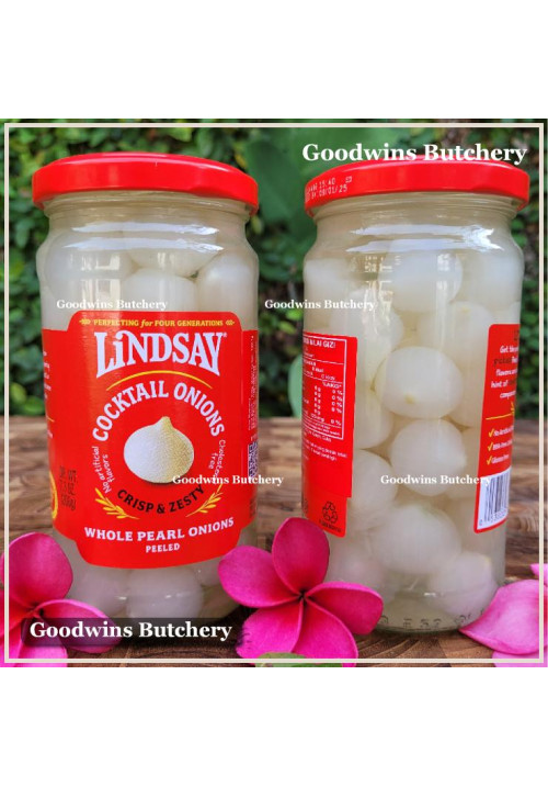 Pickle ONION COCKTAIL whole pearl peeled crisp & zesty LINDSAY USA 7.3oz 208g